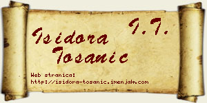 Isidora Tošanić vizit kartica